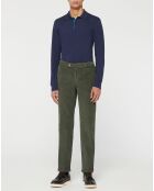 Pantalon Chino Droit en Velours kaki