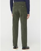 Pantalon Chino Droit en Velours kaki