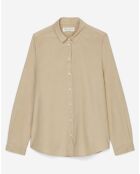 Chemise en Velours côtelé fin Milleraies beige