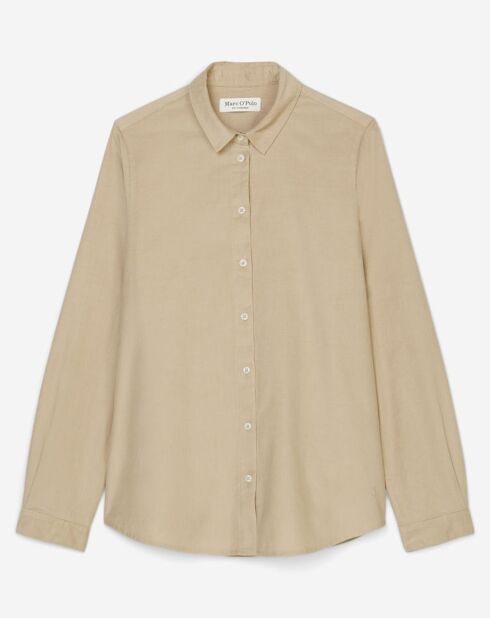 Chemise en Velours côtelé fin Milleraies beige