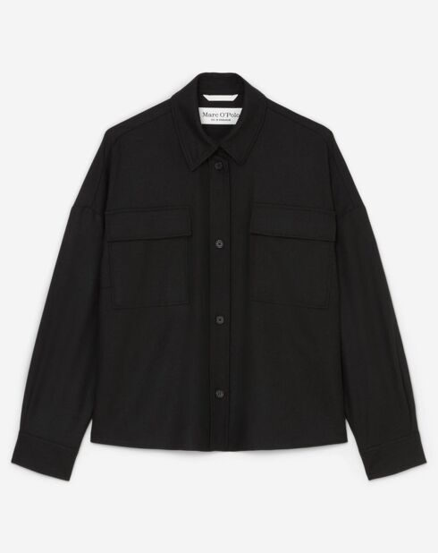 Surchemise ample Boxy 2 poches noire