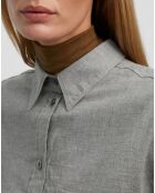 Chemise en Flanelle de Coton Boyfit gris moyen