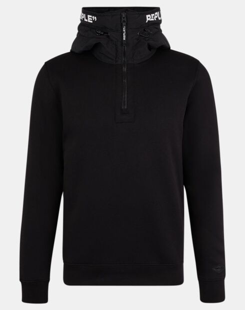 Sweat Hooded Logo à Capuche Zip noir