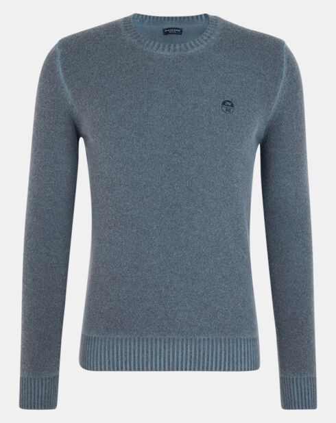 Pull en Laine mélangée Geo bleu