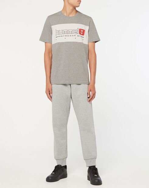 T-Shirt Musa en Coton gris/blanc