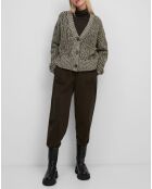 Gilet en Laine mélangée grosse maille marron/écru