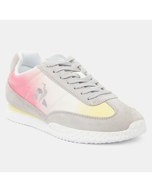 Baskets en Velours de Cuir Le Coq Sportif x Papier Tigre Veloce multicolores