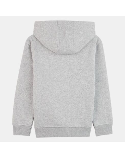 Sweat en Coton biologique mélangé à capuche et logo gris