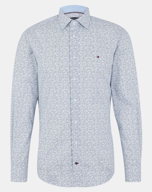 Camicia normale con stampa floreale bianca/blu