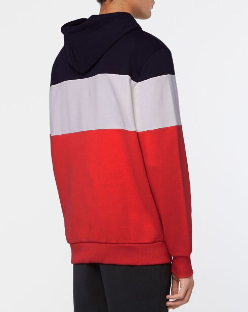 Sweat hoodie Musa en Coton bicolore noir/rouge