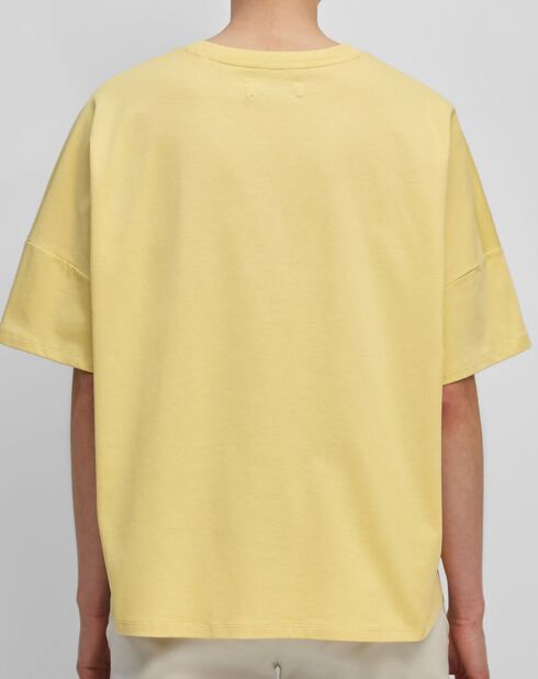T-Shirt en Coton bio oversize Col rond jaune