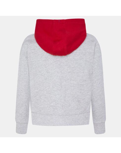 Sweat zippé en Coton à capuche gris