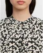 Blouse en Coton bio à fleurs noir/écru