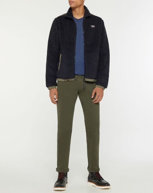 Blouson Sherpa Bi-matière kaki/noir