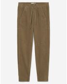 Pantalon en Velours de coton Milleraies kaki