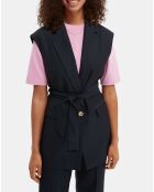 Gilet blazer sans manches bleu foncé