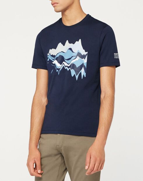 T-Shirt 100% Coton Bio Graphic bleu marine