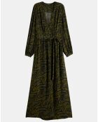 Robe Maxi Print Zèbre noir/vert