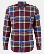 Chemise Slim Fit à grands carreaux bordeaux/bleu