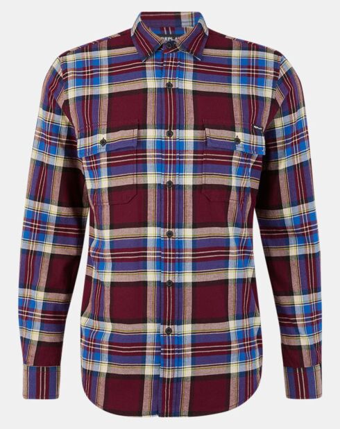 Chemise Slim Fit à grands carreaux bordeaux/bleu