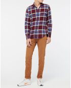 Chemise Slim Fit à grands carreaux bordeaux/bleu