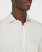 Chemise Slim Fit Trim Twil Sport beige