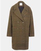 Manteau Bristol imprimé Prince de Galles marron