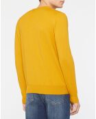 Pull en Coton Bio & Laine col rond jaune foncé