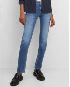 Jean droit en Coton extensible Alby bleu moyen