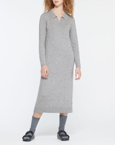 Robe en Laine & Cachemire mélangé Jolie gris chiné