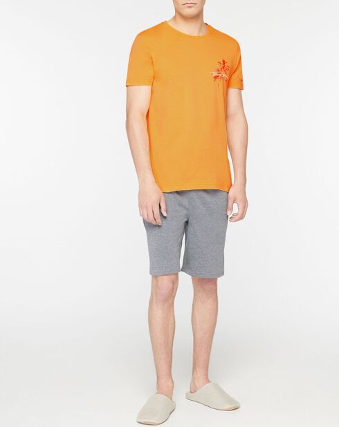 T-Shirt 100% Coton Bio Palm orange