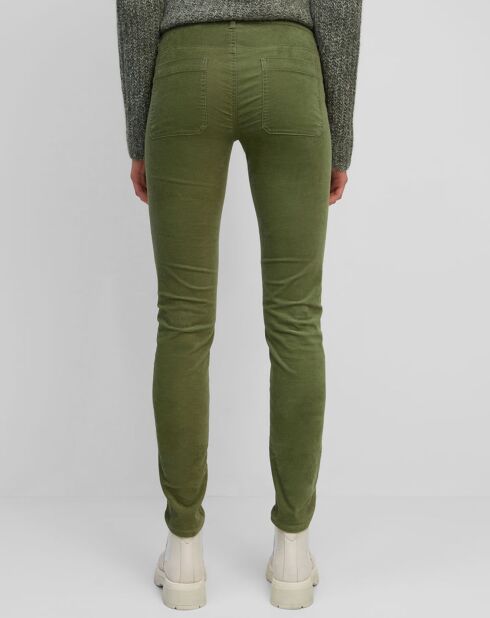 Pantalon Slim en Velours de coton bio Mavas vert clair