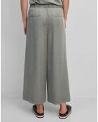 Pantalon ample à taille élastique vert de gris