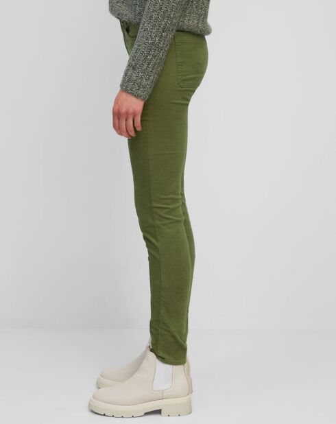 Pantalon Slim en Velours de coton bio Mavas vert clair