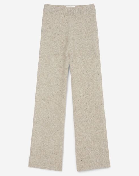 Pantalon en Laine vierge mélangée beige moyen