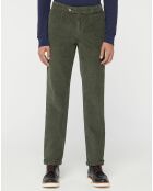 Pantalon Chino Droit en Velours kaki