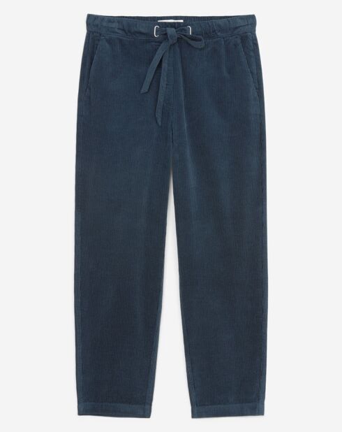 Pantalon de Jogging en Velours de côtelé bleu marine