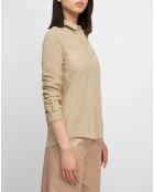 Chemise en Velours côtelé fin Milleraies beige