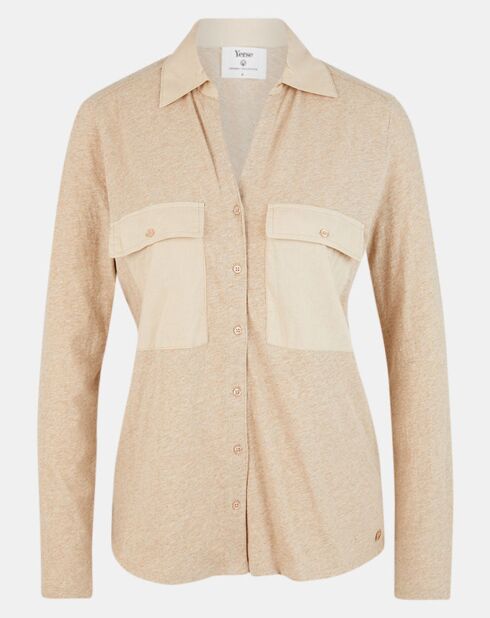Chemise 100% Coton Bio O-Selection beige moyen