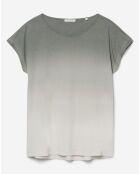 T-Shirt en Coton Tie & Dye kaki/beige