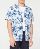 Weiß/blaues Regular Palm Shirt