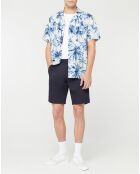 Weiß/blaues Regular Palm Shirt