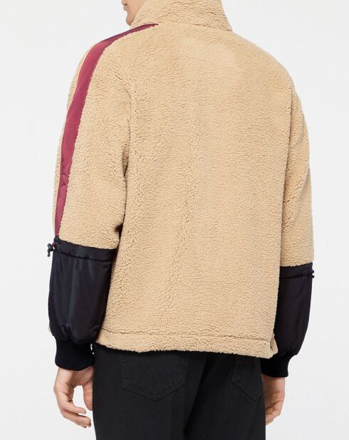 Chaqueta polar beige/negra