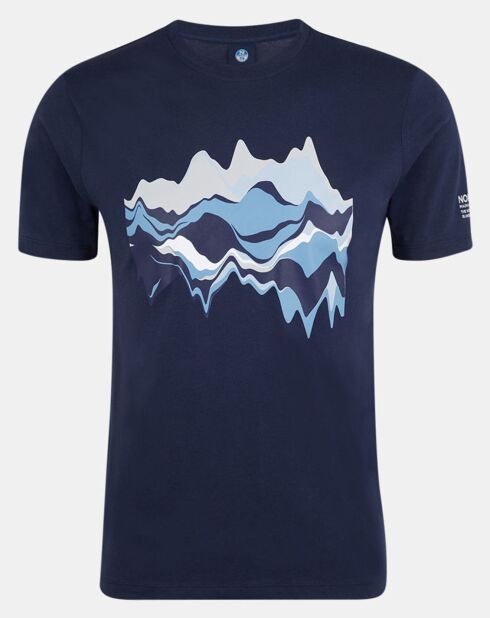 T-Shirt 100% Coton Bio Graphic bleu marine