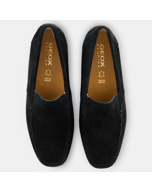 Mocassins en Velours de Cuir Moner noirs