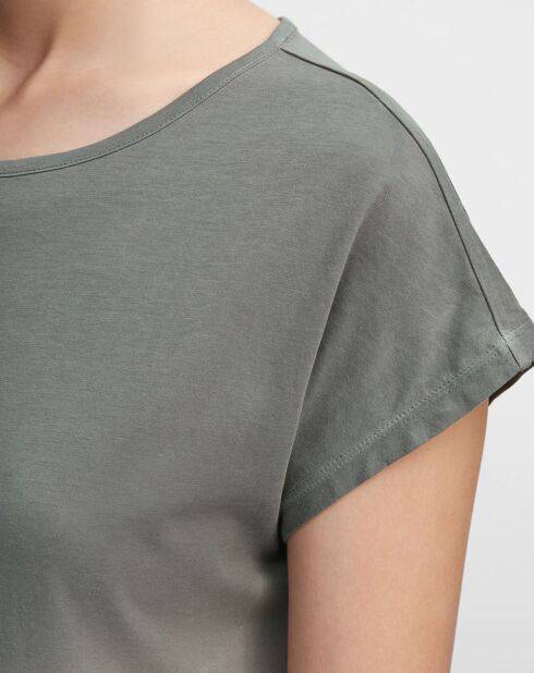 T-shirt in cotone Tie & Dye kaki/beige