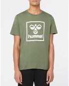 T-Shirt Isam en Coton organique kaki/blanc
