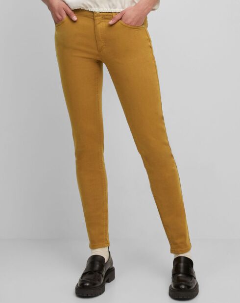 Pantalon Slim en Coton bio mélangé Mavas marron clair