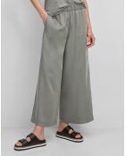 Pantalon ample à taille élastique vert de gris