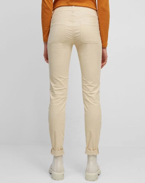 Pantalon Slim en Velours de coton bio  Mavas écru